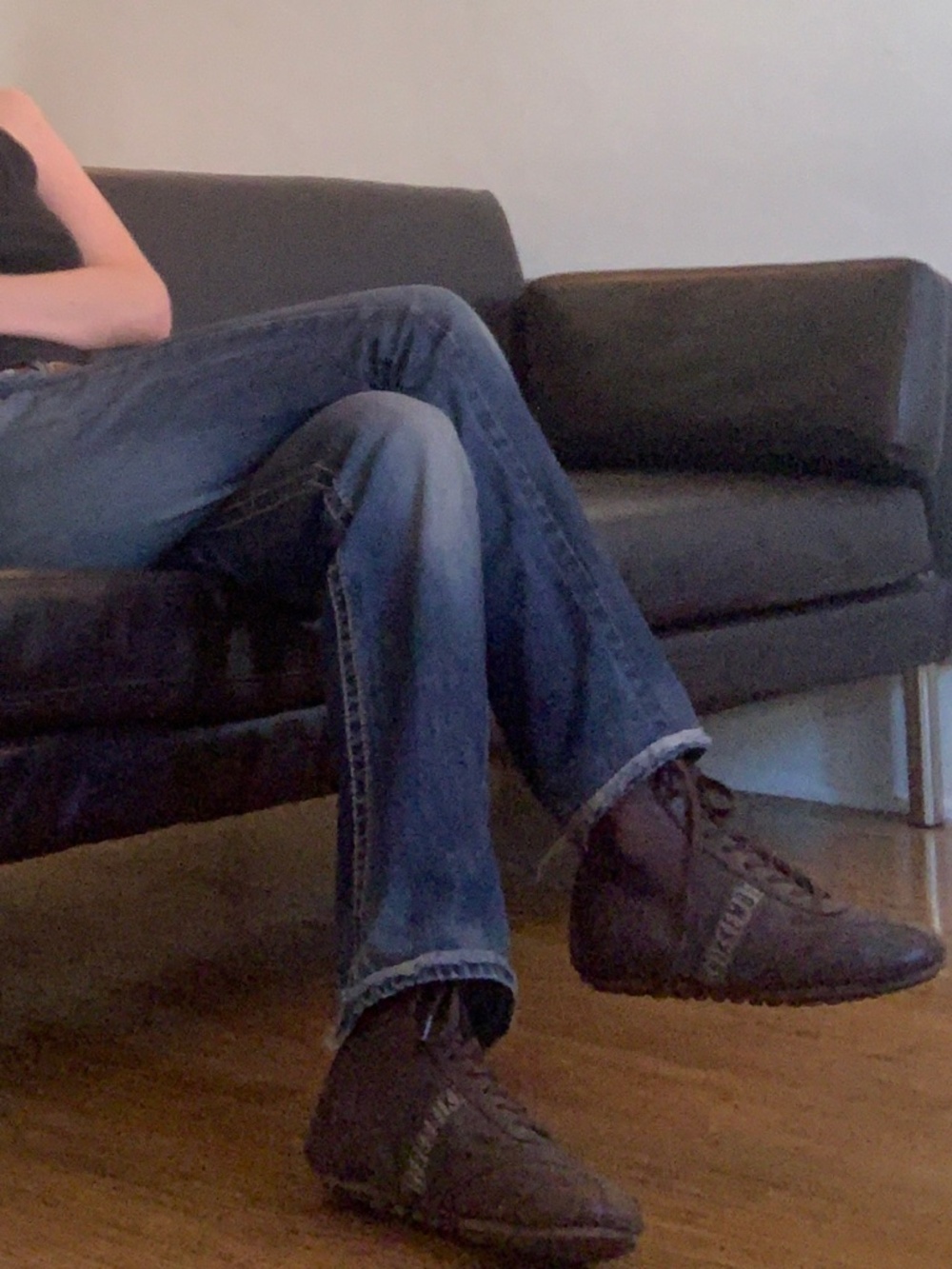 Dirk Bikkembergs brown leather “soccer-style” high-top sneakers